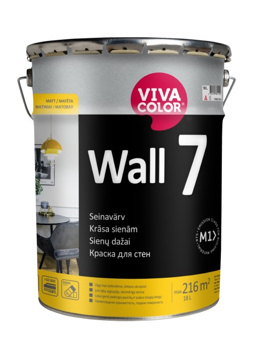 Vivacolor Wall 7 A Sienas krāsa, matēta 18L